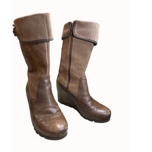 Merrell women’s brown Leather mid calf boots shoes size 7.5